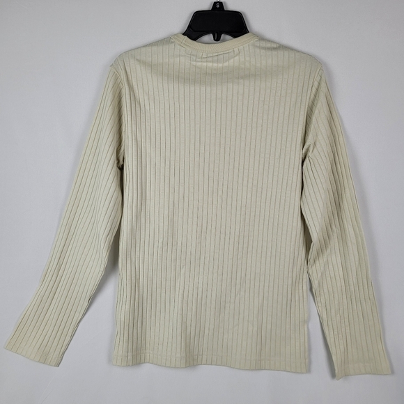 NWT Perry Ellis Men's Ribbed Crew Neck Sweater Silver Birch Size Small - Picture 5 of 7